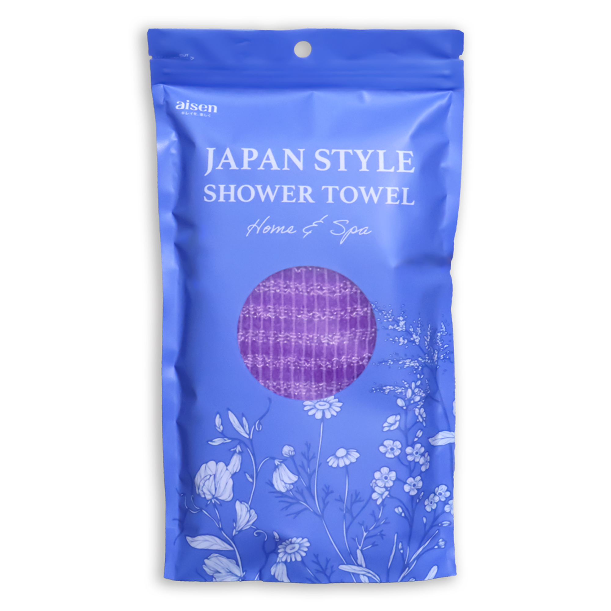 Retail package for a Japanese shower towel