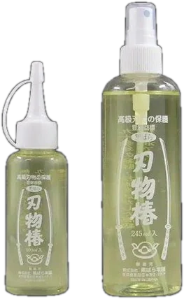 Camellia (tsubaki) knife oil, 100 ml bottle and 245 ml spray