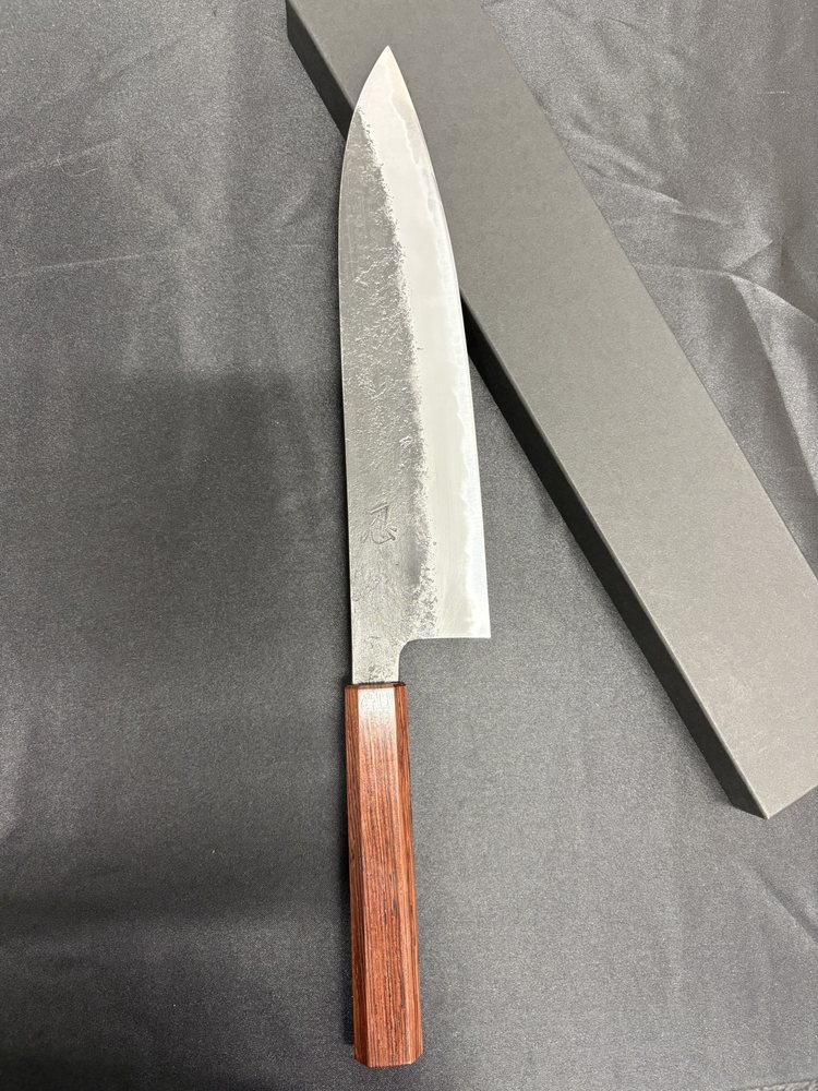 Hinoura Hamono Kobo gyuto knife, 240 mm, with wooden handle
