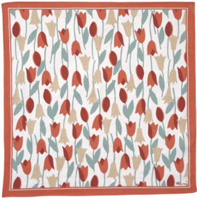 Wpc. Patterns Large Handkerchief — Blooming Tulip Red H24-331-204