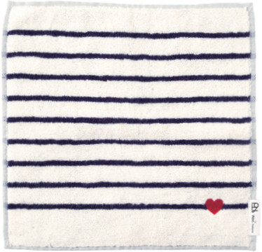 Wpc. Patterns Embroidered Handkerchief — Heart Border Off White H25-411-204
