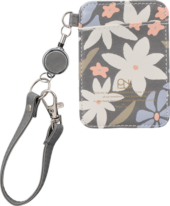 Wpc. Patterns Printed Faux Leather Pass Case with Reel PA-P270-016