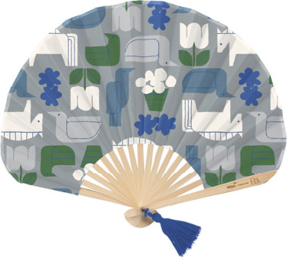 Wpc. Patterns Folding Fan Gift Box — Vogelvanne Grey W084-575-204
